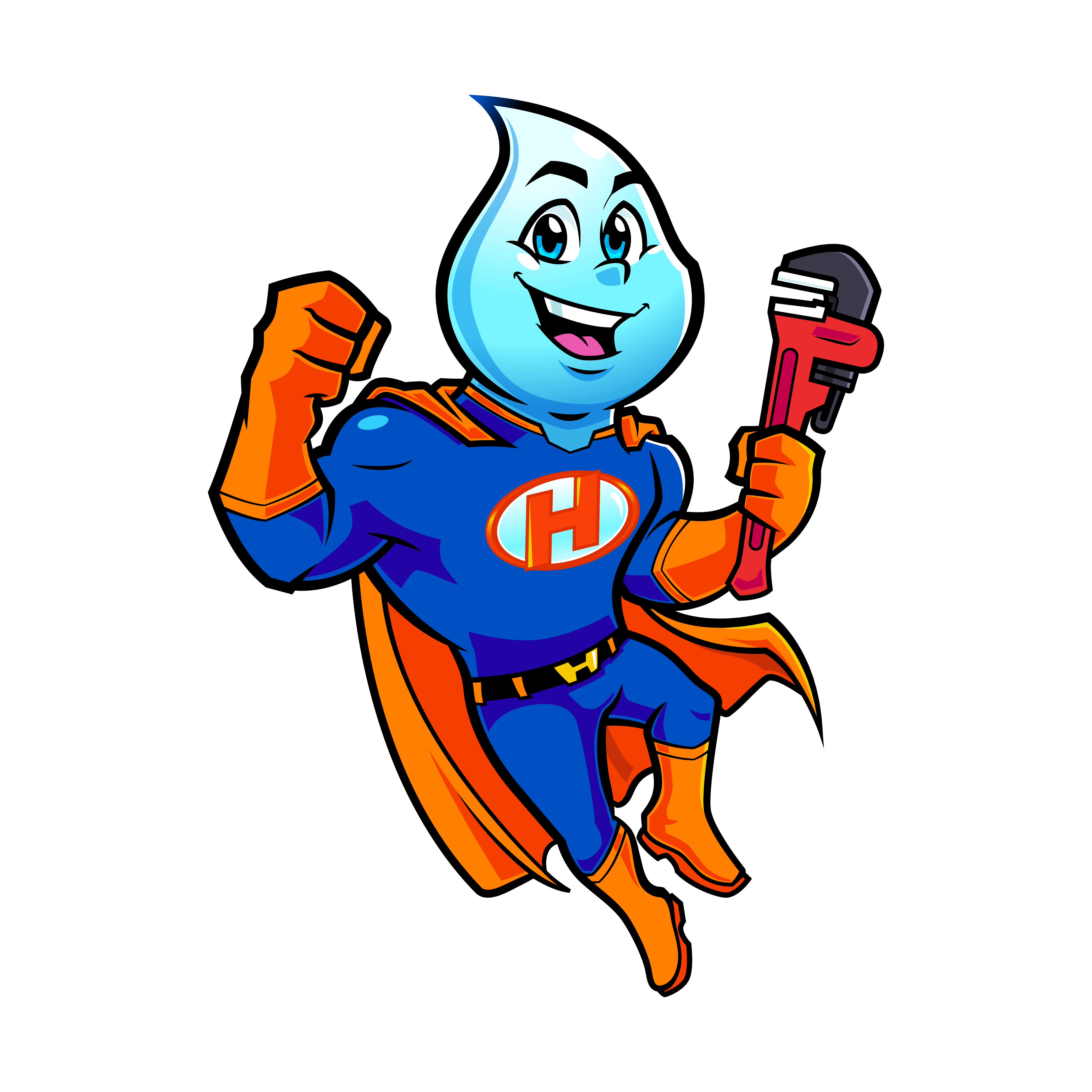 Hydro Hero Mascot - Your Friendly Plumbing Superhero